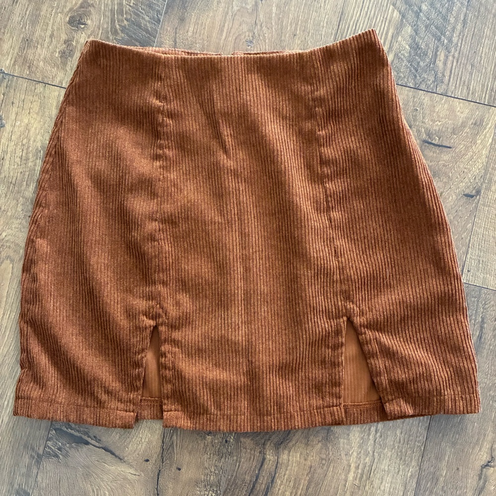 SHEIN Brown Corduroy Pencil Skirt